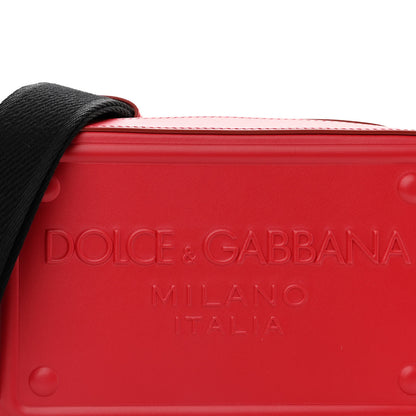 Dolce & Gabbana Calfskin Embossed DG Logo Mens Crossbody Bag Red 8 of 12
