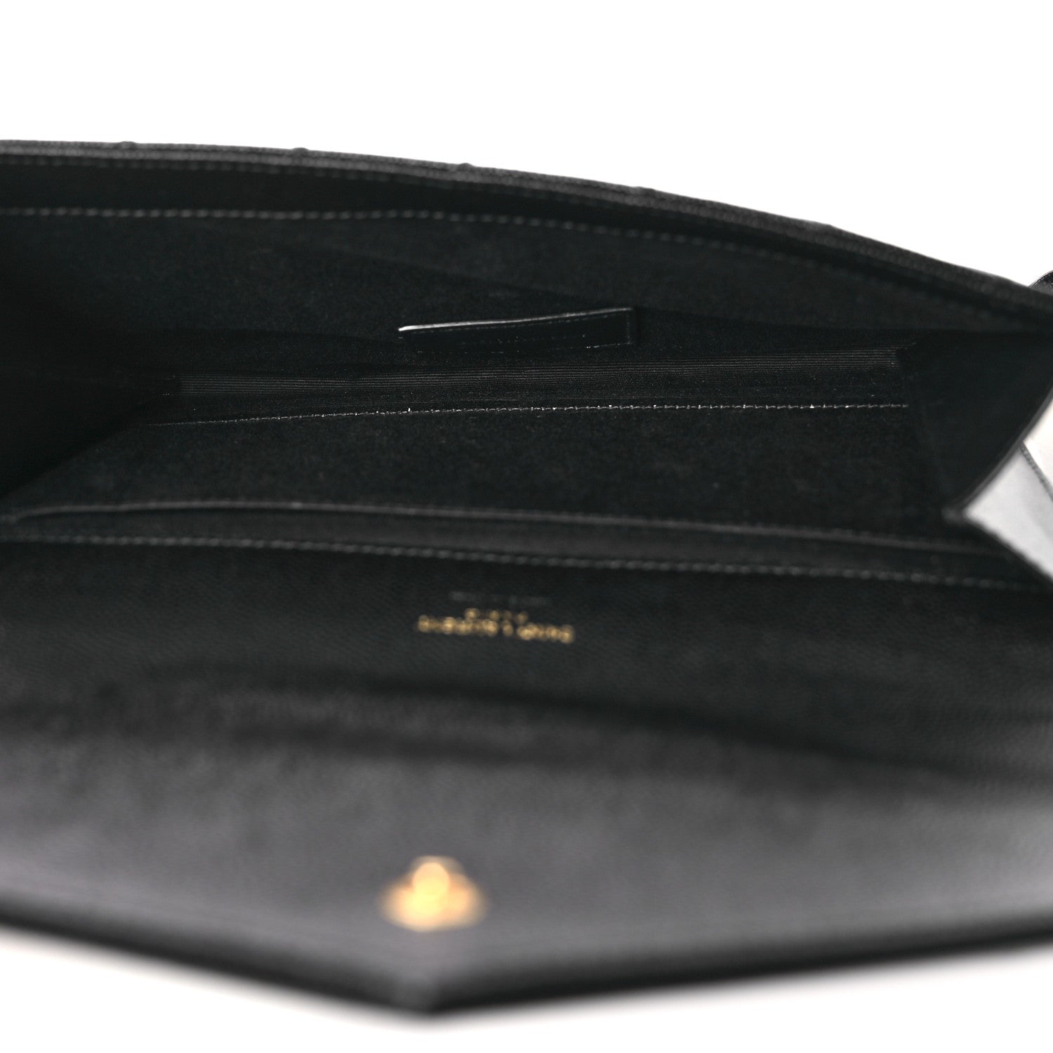 Saint Laurent Grain De Poudre Textured Mixed Matelasse Triquilt Monogram Clutch Black 5 of 12