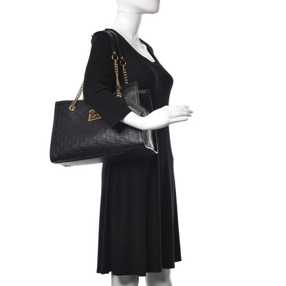 Gucci Guccissima Medium Padlock Tote Black 2 of 11