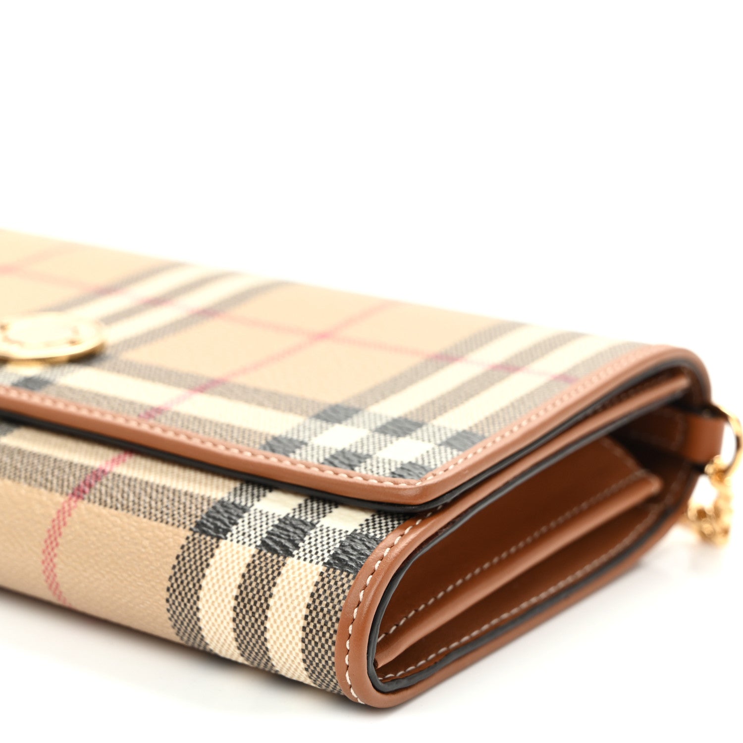 Burberry Vintage Check Hannah Chain Wallet Archive Beige Briar Brown 11 of 11