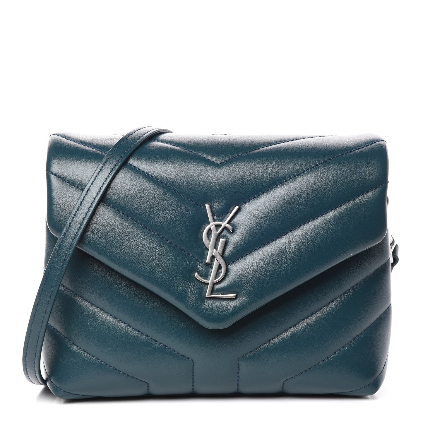 Calfskin Y Quilted Monogram Toy Loulou Satchel Dark Turquoise