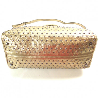 Prada Nappa Antique Leather Studded Tote Platino 4 of 11