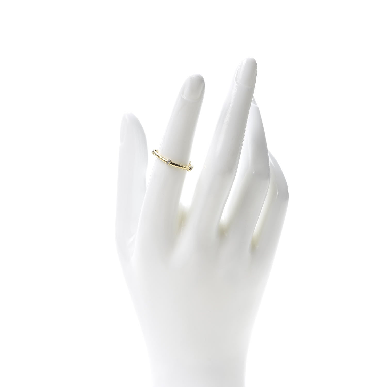 David Yurman 18K Yellow Gold Diamond 1.7mm Astor Single Row Ring 50 5.5 2 of 5