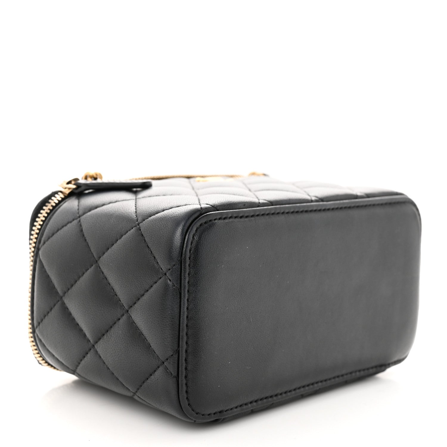 Chanel Lambskin Quilted Pearl Crush Small Vanity Case With Chain Black 4 of 10