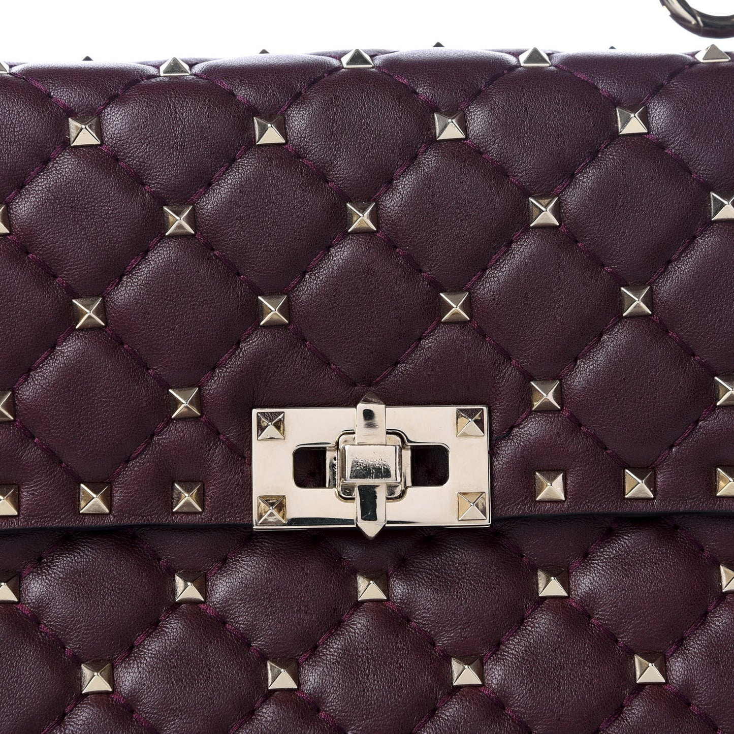 Nappa Medium Rockstud Spike Shoulder Bag Rubin