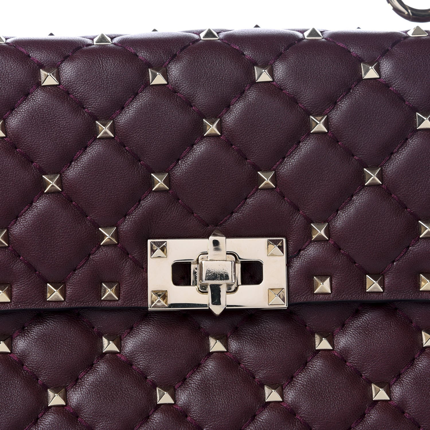 Valentino Garavani Nappa Medium Rockstud Spike Shoulder Bag Rubin 8 of 8