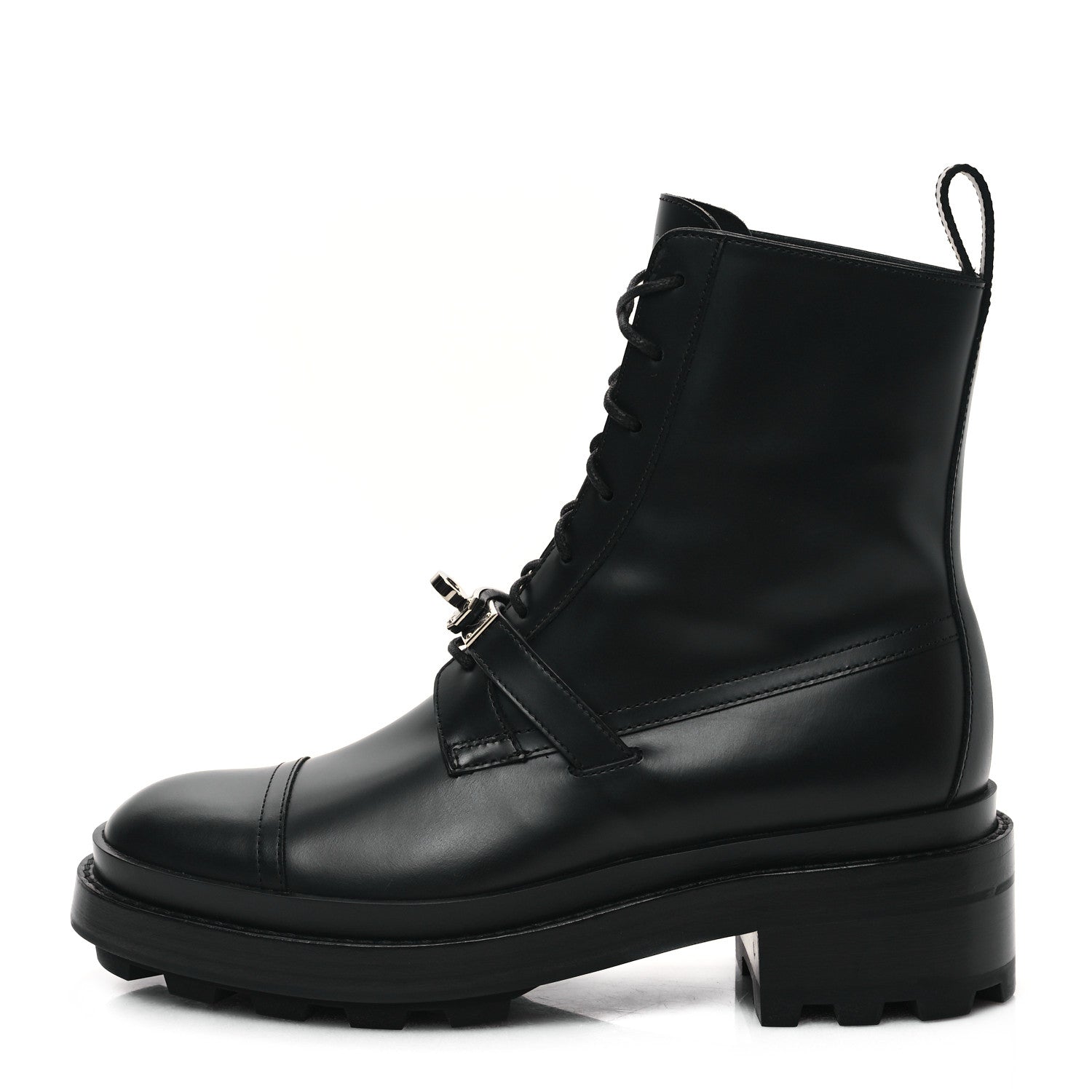 Hermes Glossed Calfskin Funk Ankle Boots 36 Black 1 of 9