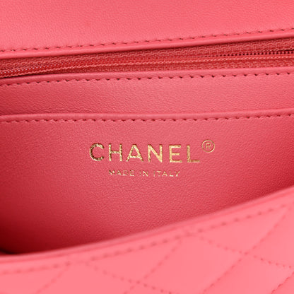 Chanel Lambskin Quilted Mini Rectangular Flap Pink 5 of 9