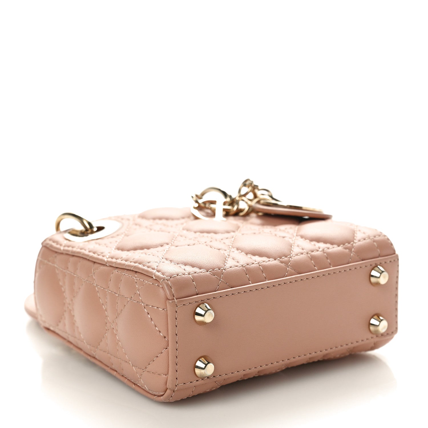 Christian Dior Lambskin Cannage Micro Lady Dior Rose Des Vents 4 of 10