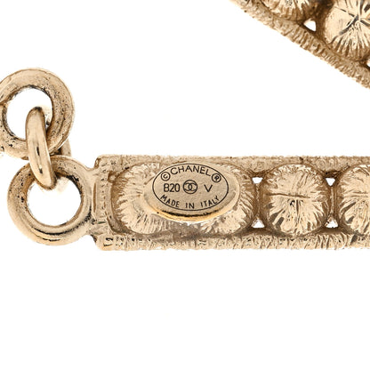 Chanel Crystal Cha-Nel Logo Drop Earrings Gold 4 of 5