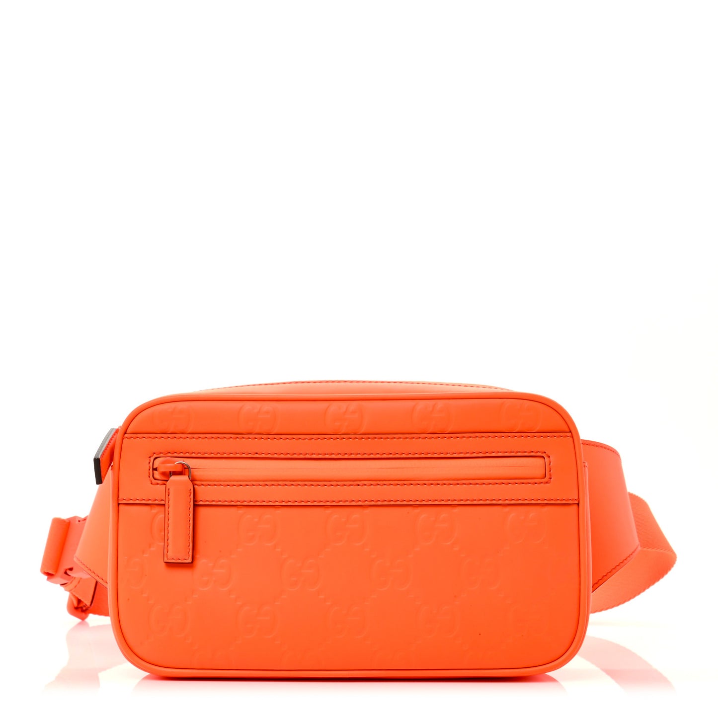 Rubber Effect Monogram GG Belt Bag New Orange Fluo