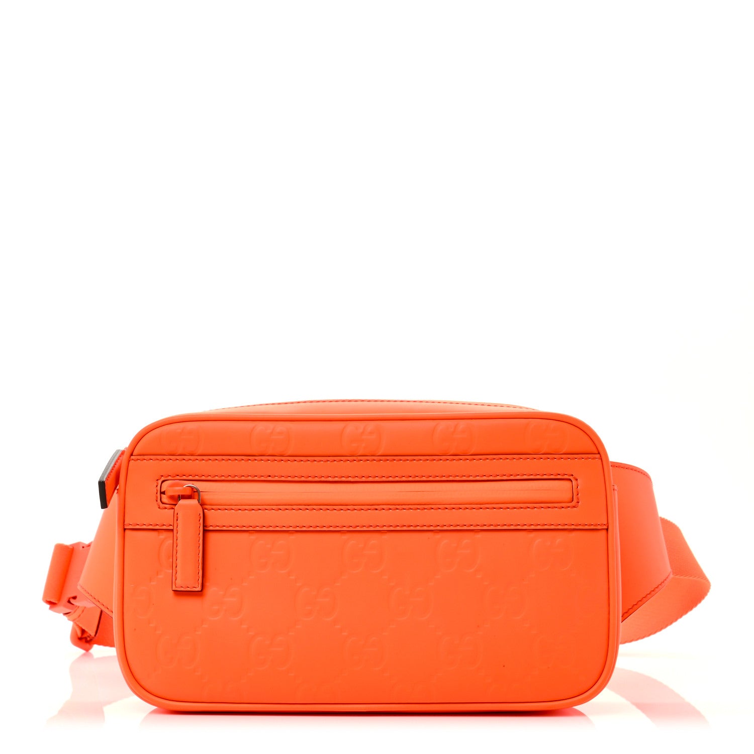 Gucci Rubber Effect Monogram GG Belt Bag New Orange Fluo 1 of 10