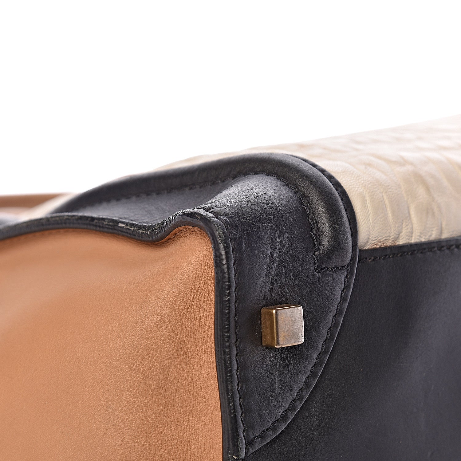 Celine Smooth Calfskin Shrunken Lambskin Mini Tri-Color Luggage White 11 of 33