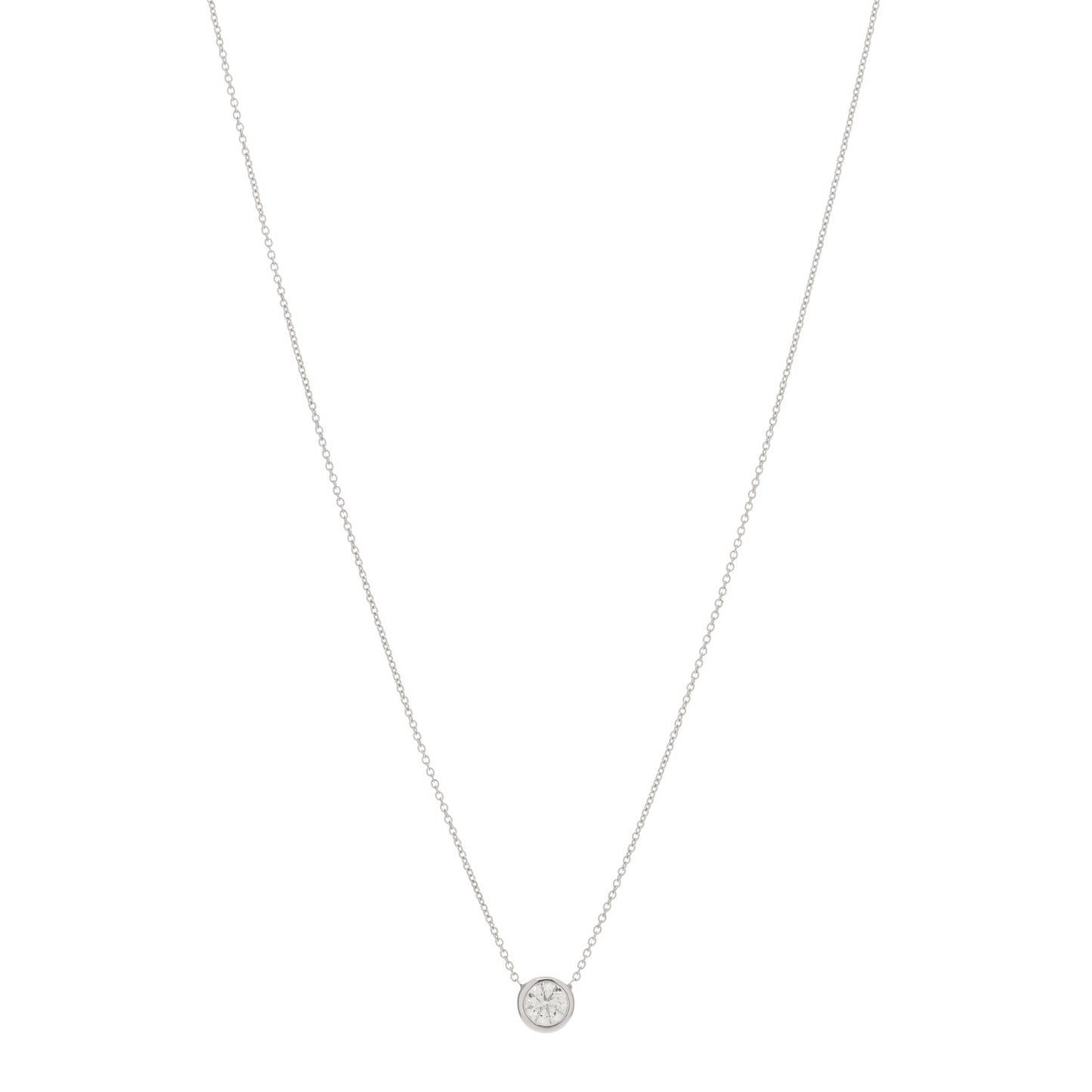 18K White Gold Diamond .38ct Diamonds by the Inch Pendant Necklace