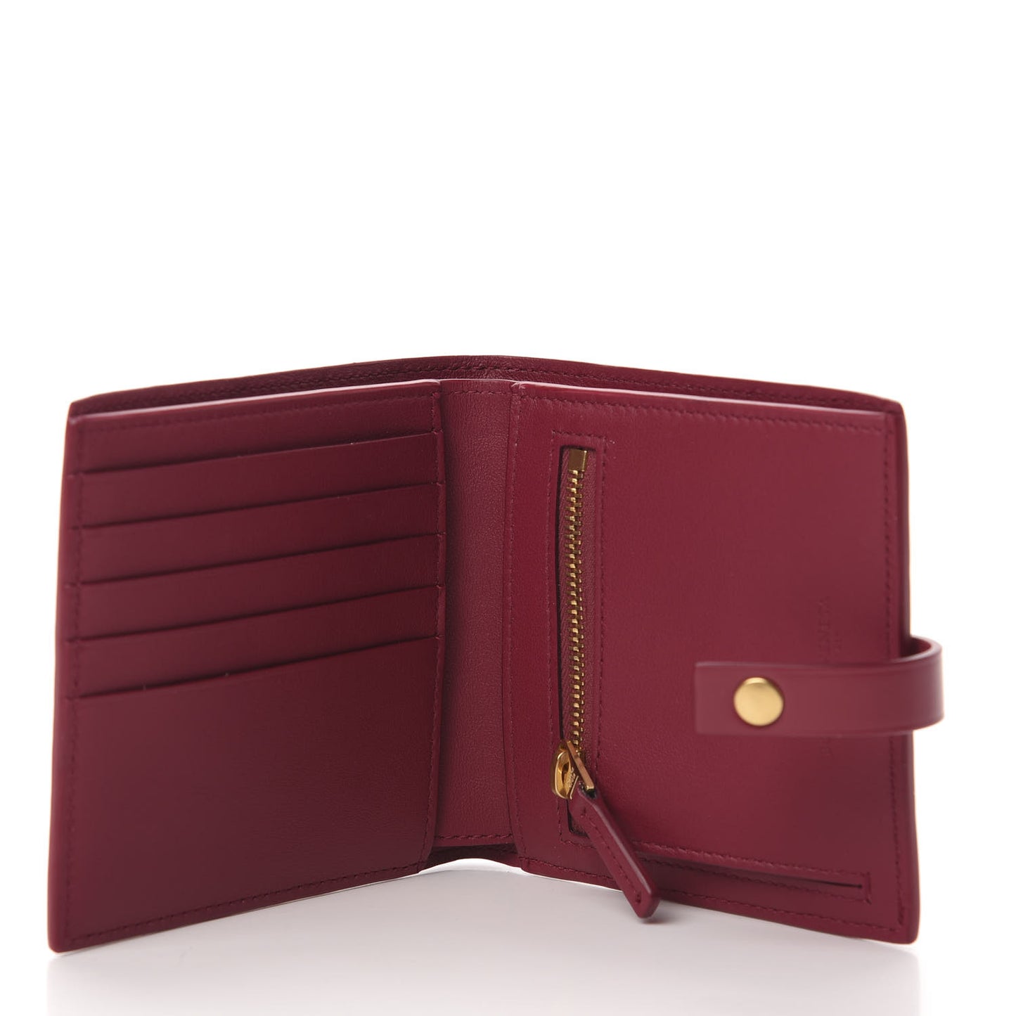 Glossy Woven Calfskin Wallet Bordeaux