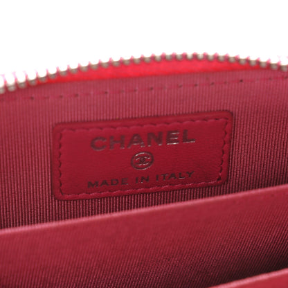 Chanel Lambskin Quilted Zip Around Coin Purse Wallet Fuchsia 6 of 8