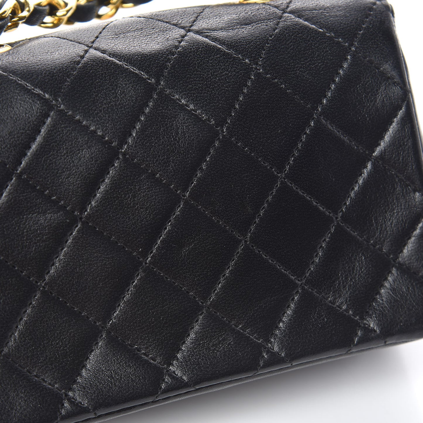 Lambskin Quilted Extra Mini Flap Black