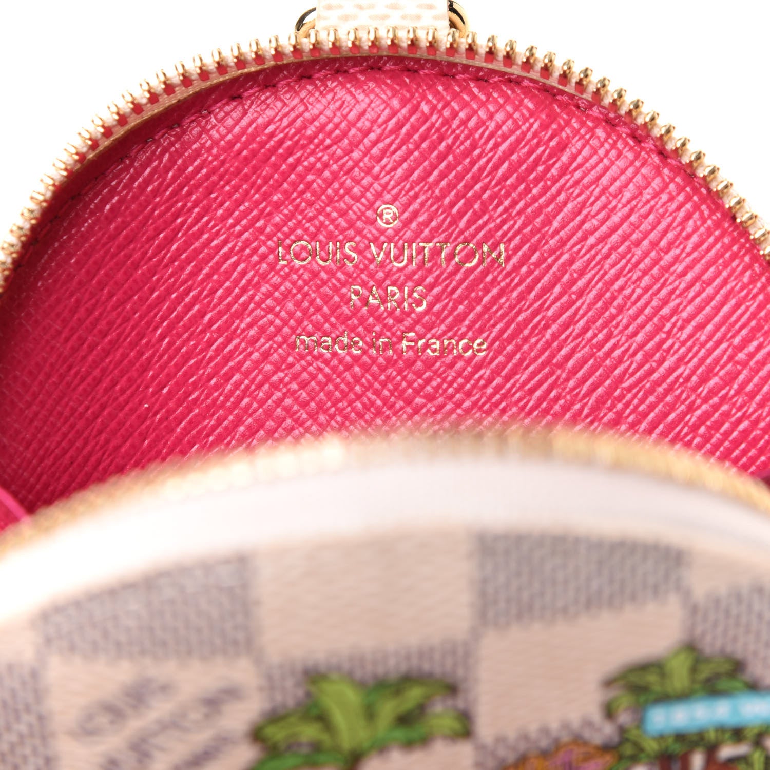 Louis Vuitton Damier Azur 2021 Christmas Animation Hollywood Bag Charm Fuchsia 6 of 8
