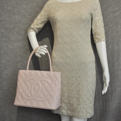 Chanel Caviar Medallion CC Tote Light Pink 2 of 10