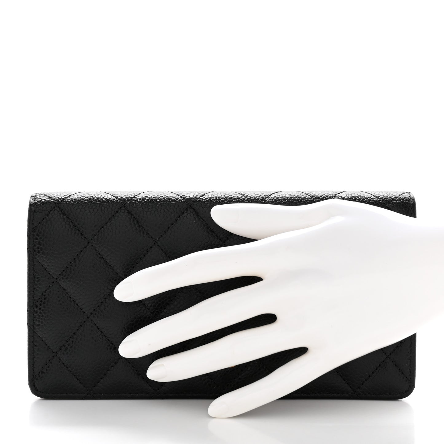 Caviar Quilted Yen Wallet Black