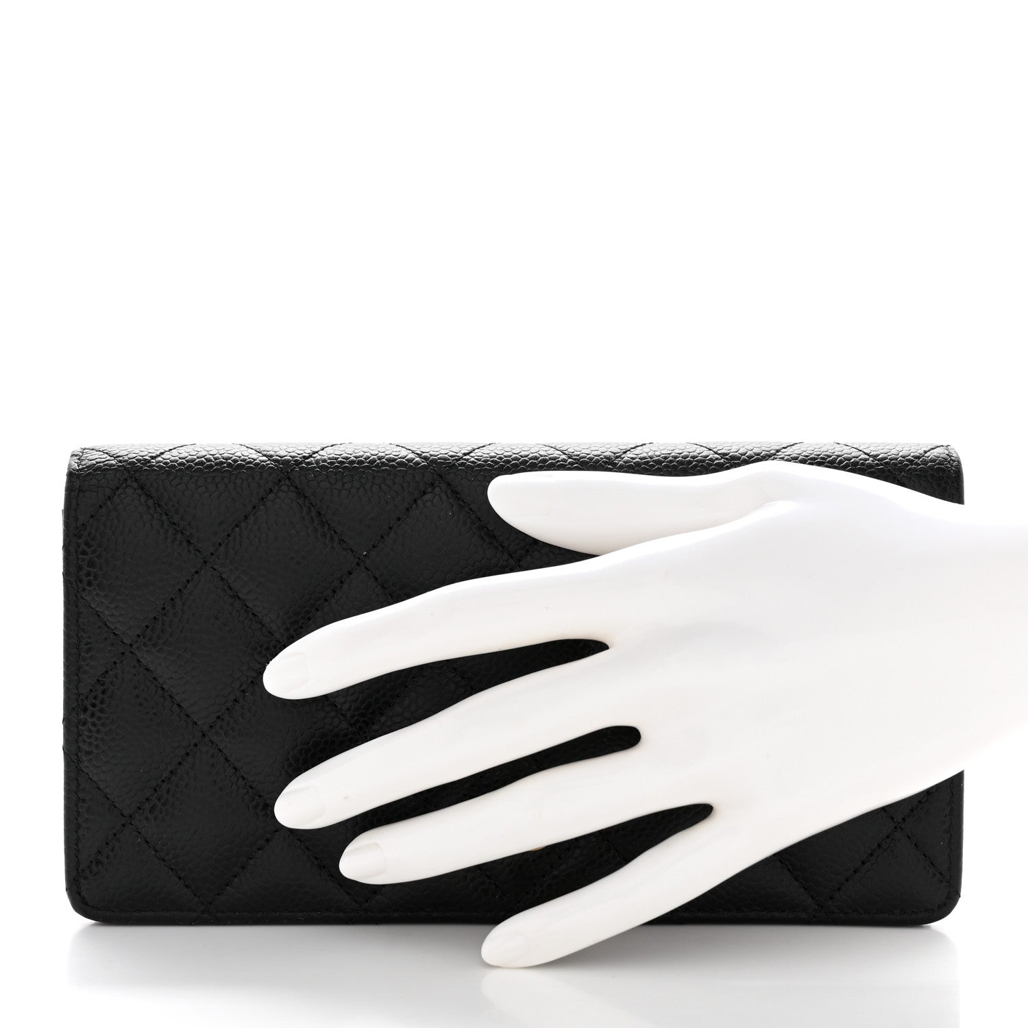 Chanel Caviar Quilted Yen Wallet Black 2 of 10