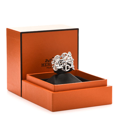 Hermes Sterling Silver GM Chaine d'Ancre Enchainee Band Ring 51 5.75 6 of 6