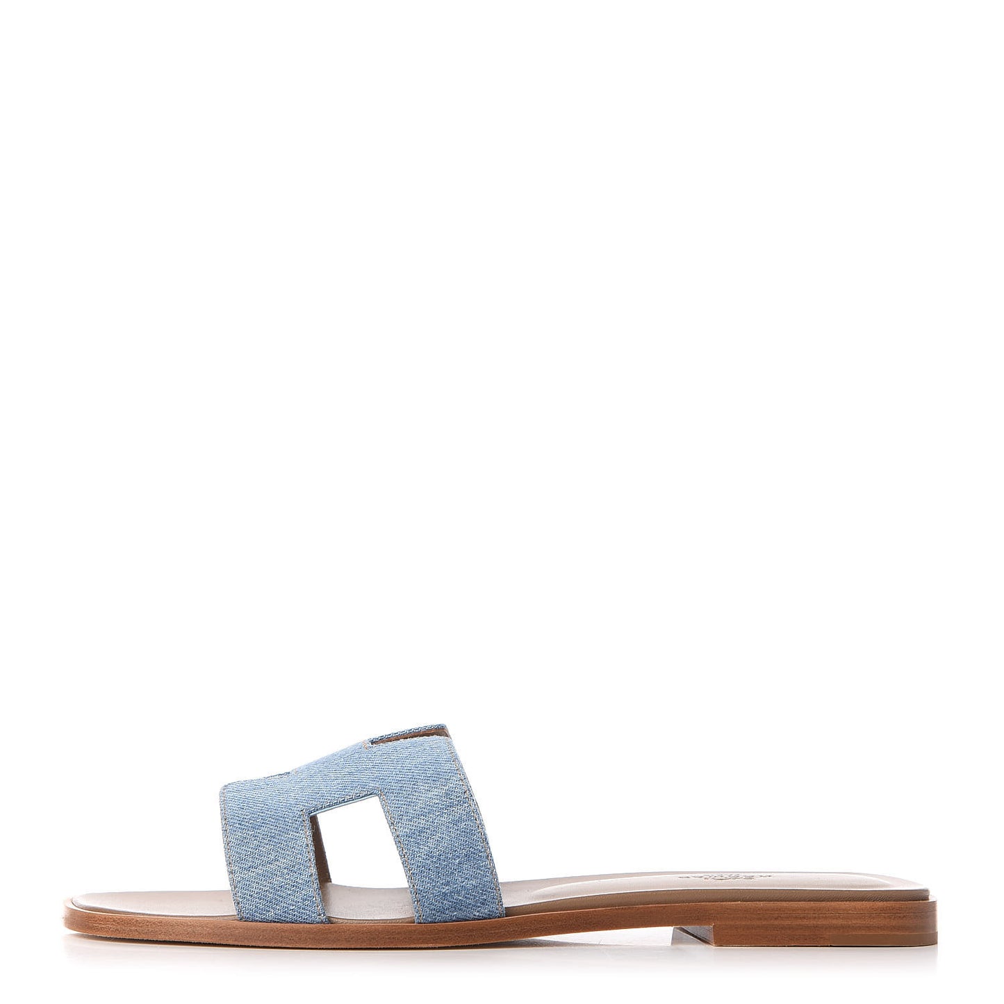 Denim Canvas Oran Sandals 40 Bleu Clair