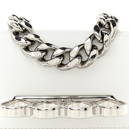 Alexander McQueen Smooth Calfskin Micro The Four Ring Knuckle Chain Shoulder Bag White 8 of 11