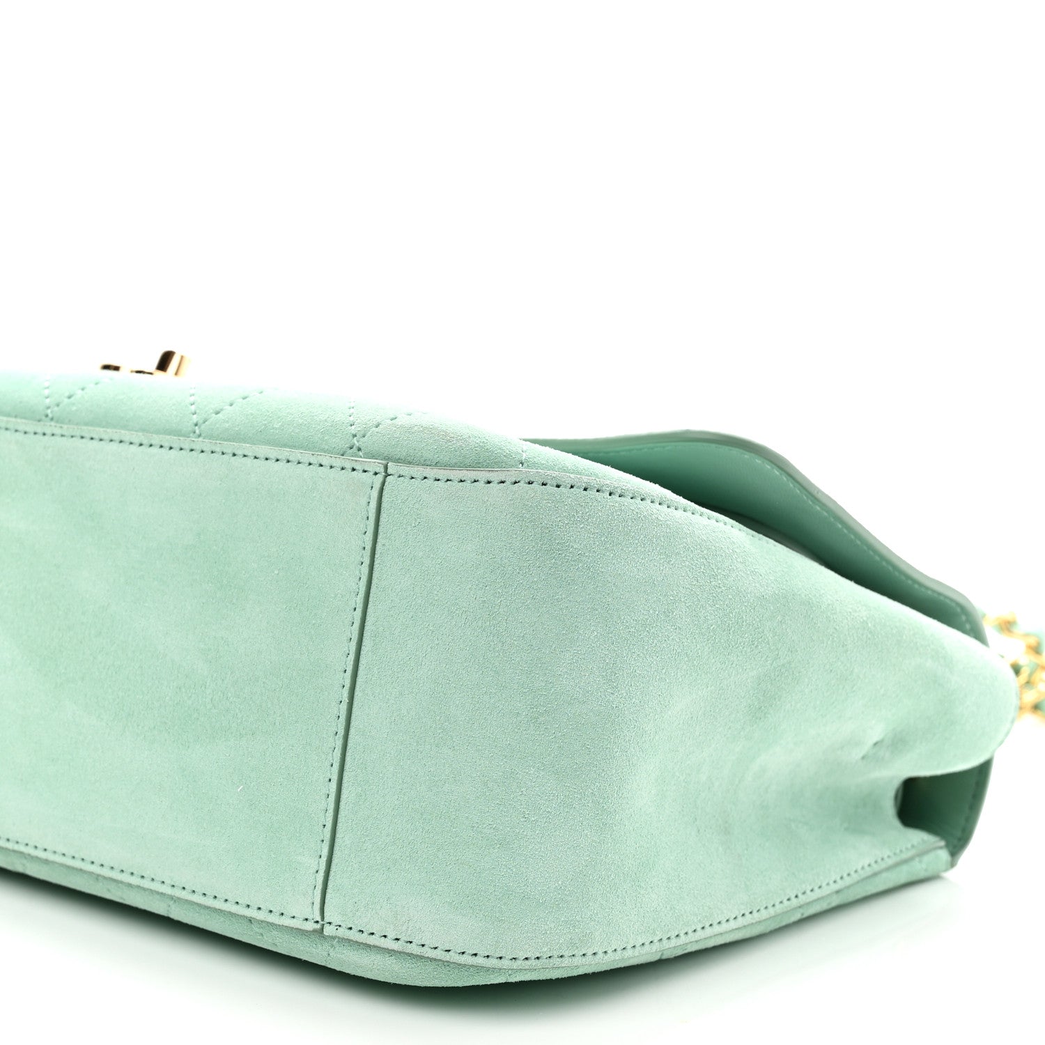 Chanel Suede Calfskin Small Souplissimo Maxi Flap Green 10 of 10