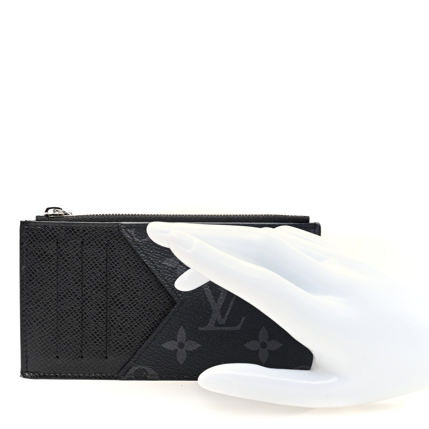Louis Vuitton Monogram Eclipse Taiga Coin Card Holder 2 of 7