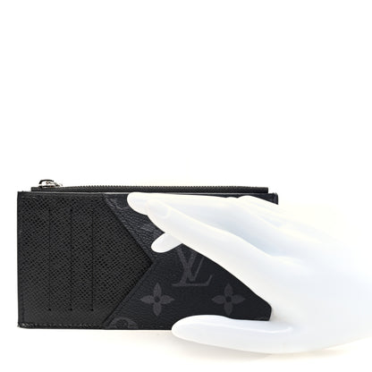 Louis Vuitton Monogram Eclipse Taiga Coin Card Holder 2 of 7