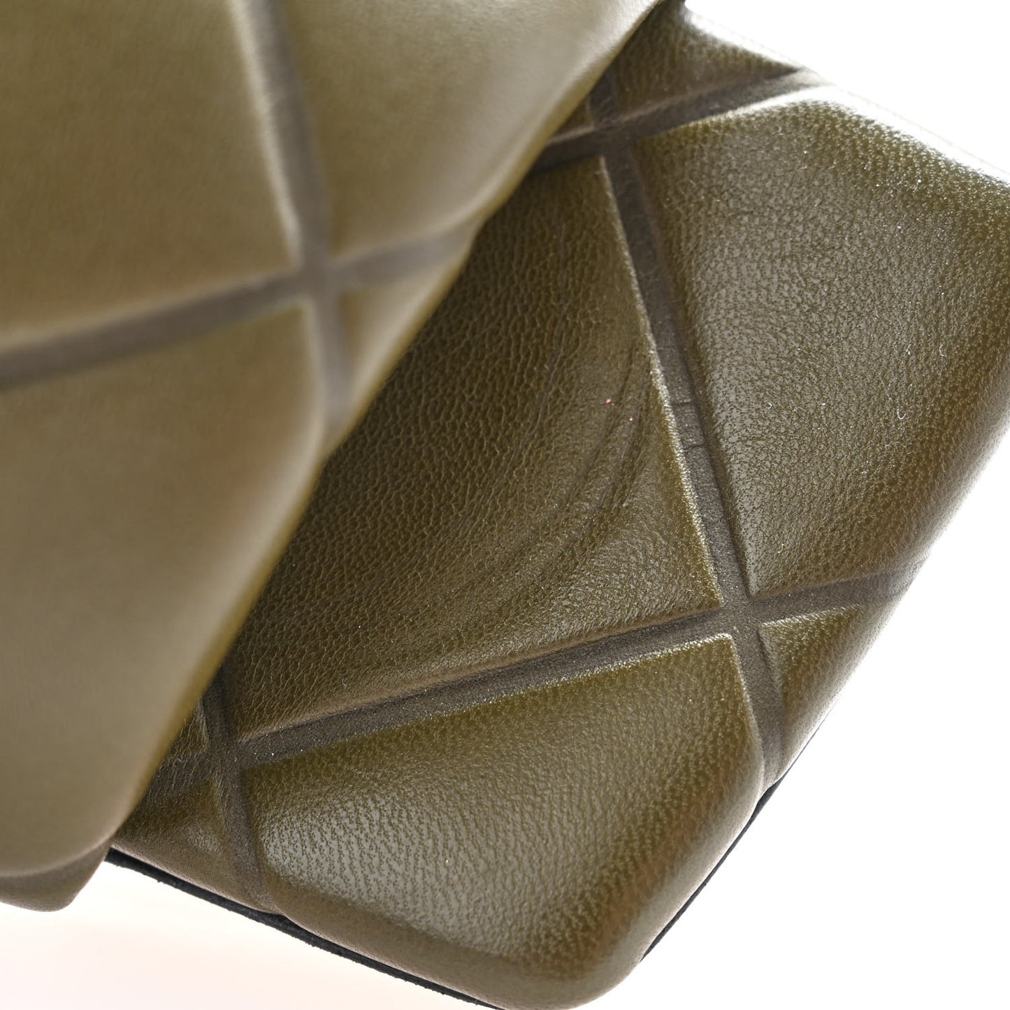 Nappa Quilted Rubber Lido Flat Sandals 37.5 Khaki