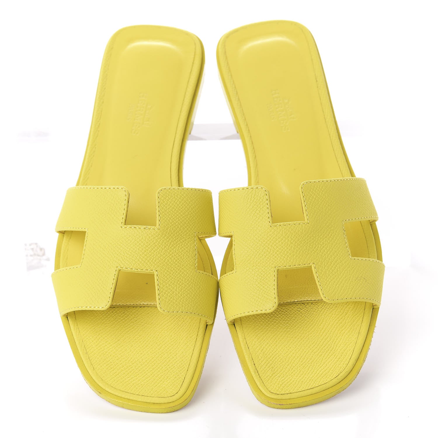 Hermes Epsom Oran Sandals 38 Jaune Pollen 5 of 10