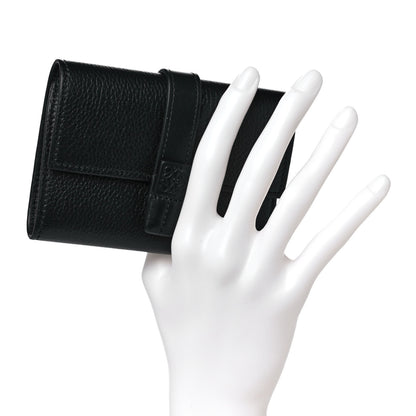 Loewe Grained Calfskin Small Vertical Wallet Black 2 of 9
