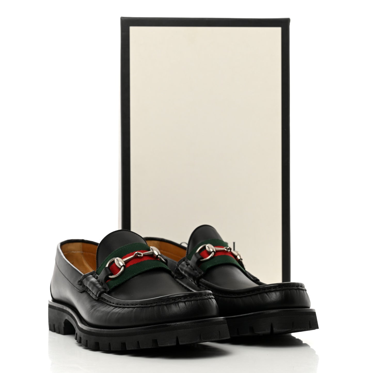Cirano Lux Web Mens Horsebit Lug Sole Loafers 8 Black