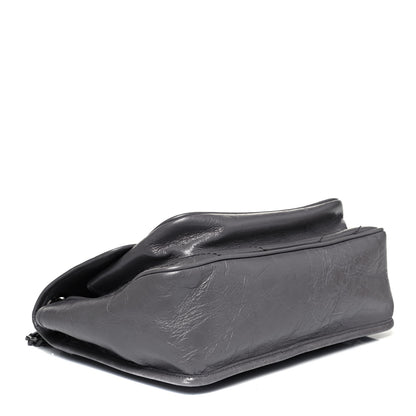 Saint Laurent Crinkled Calfskin Matelasse Monogram Medium Niki Chain Satchel Light Gray 3 of 8