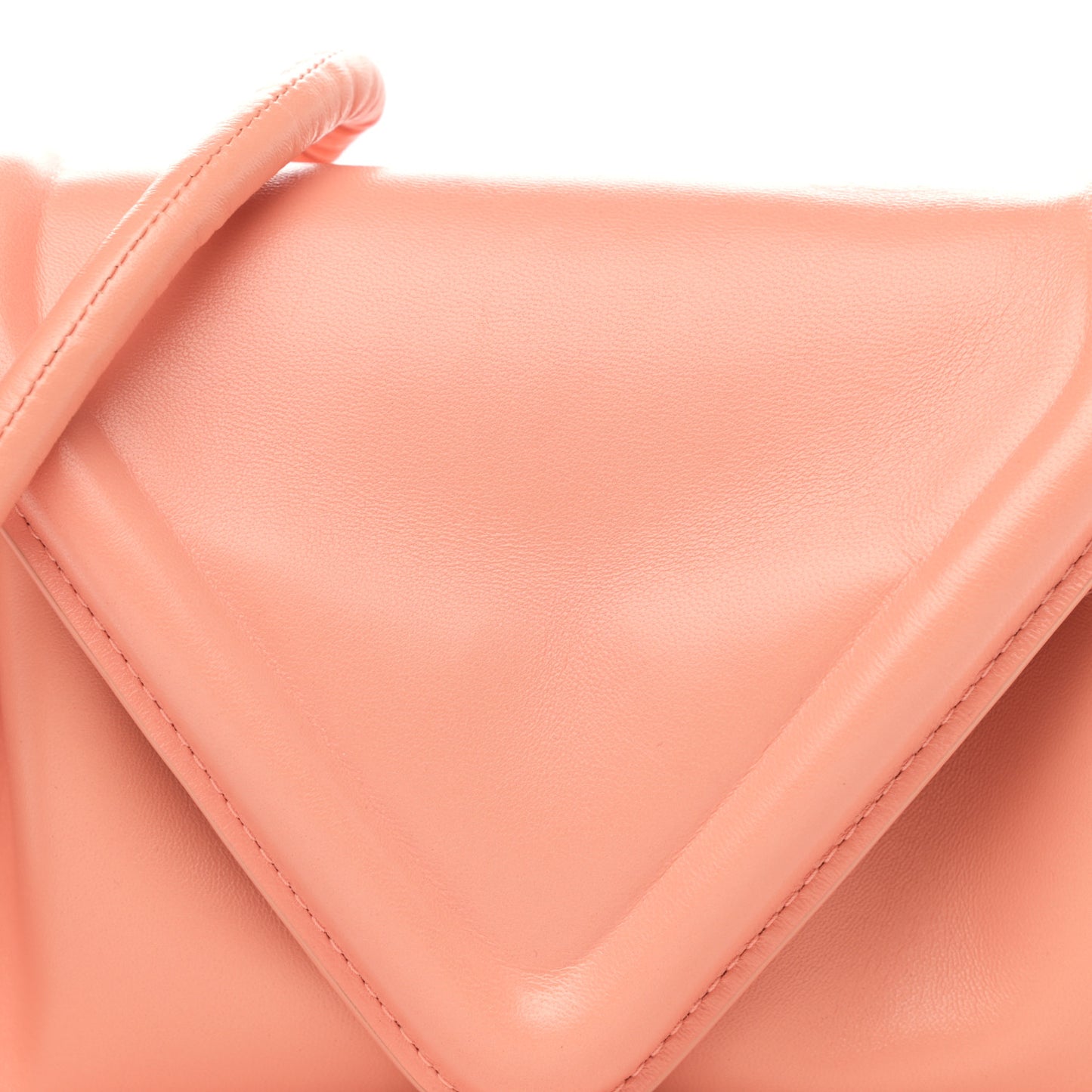 Lambskin Small Beak Triangle Flap Shoulder Bag Peachy Silver