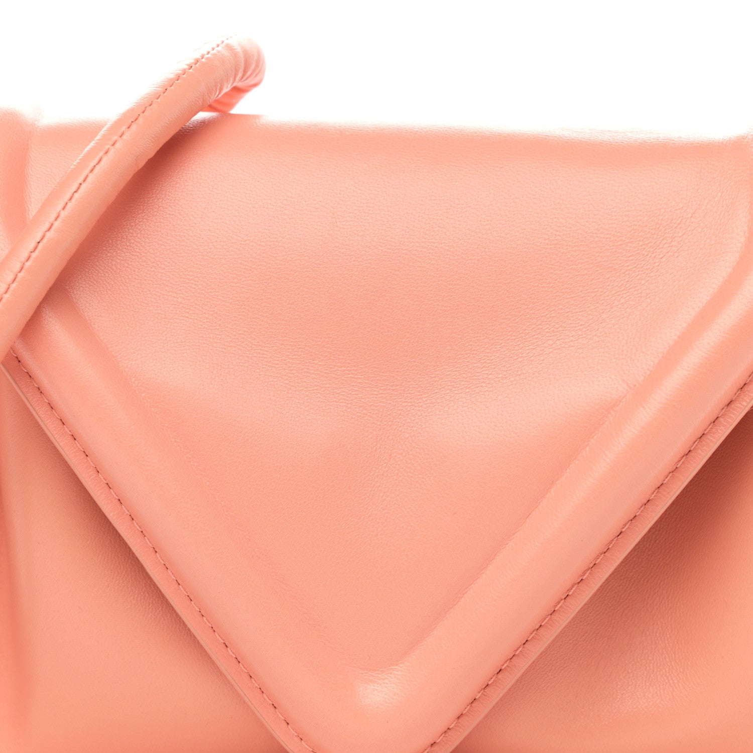 Bottega Veneta Lambskin Small Beak Triangle Flap Shoulder Bag Peachy Silver 7 of 9
