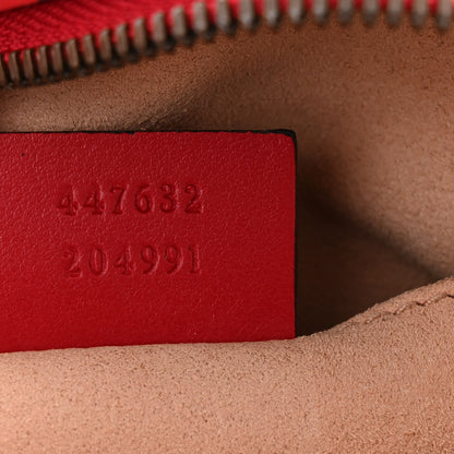 Gucci Calfskin Matelasse Small GG Marmont Chain Shoulder Bag Hibiscus Red 7 of 11