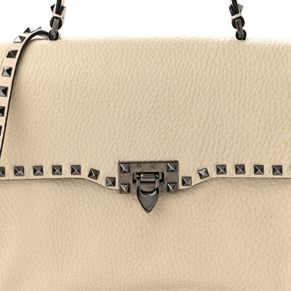 Valentino Garavani Grained Calfskin Rockstud Top Handle Flap Shoulder Bag Light Ivory 7 of 11
