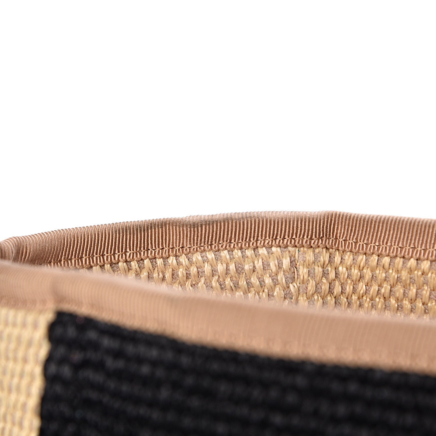 Chanel Straw Raffia Calfskin Striped Large Deauville Tote Black Beige Ivory 9 of 11