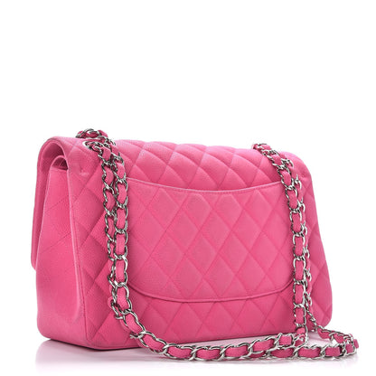 Chanel Iridescent Caviar Quilted Jumbo Double Flap Pink 3 of 11