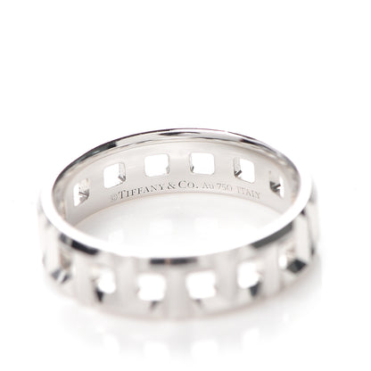 Tiffany 18K White Gold T True Wide Ring 54 7 4 of 5