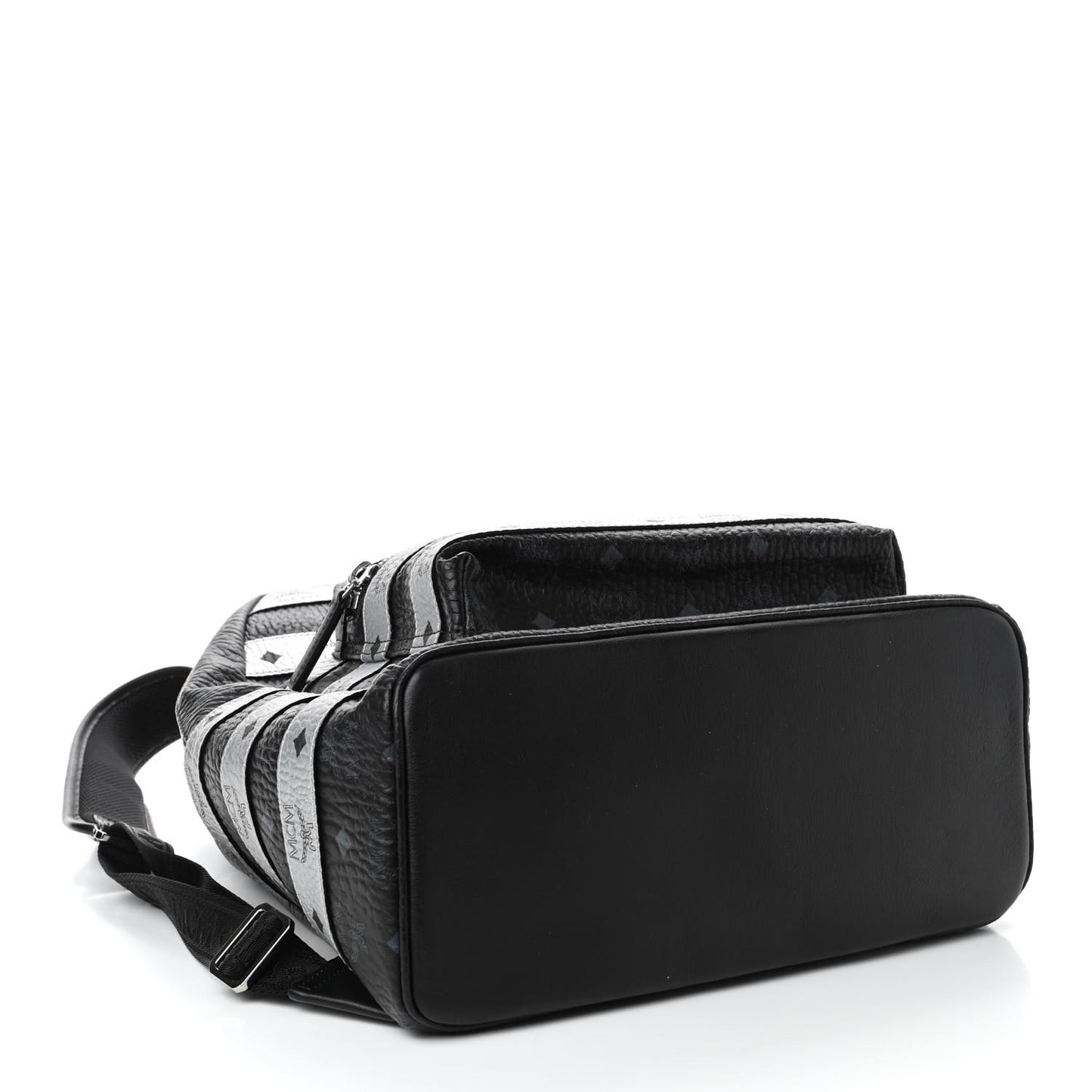 Metallic Visetos Striped Medium Stark Backpack Silver Black