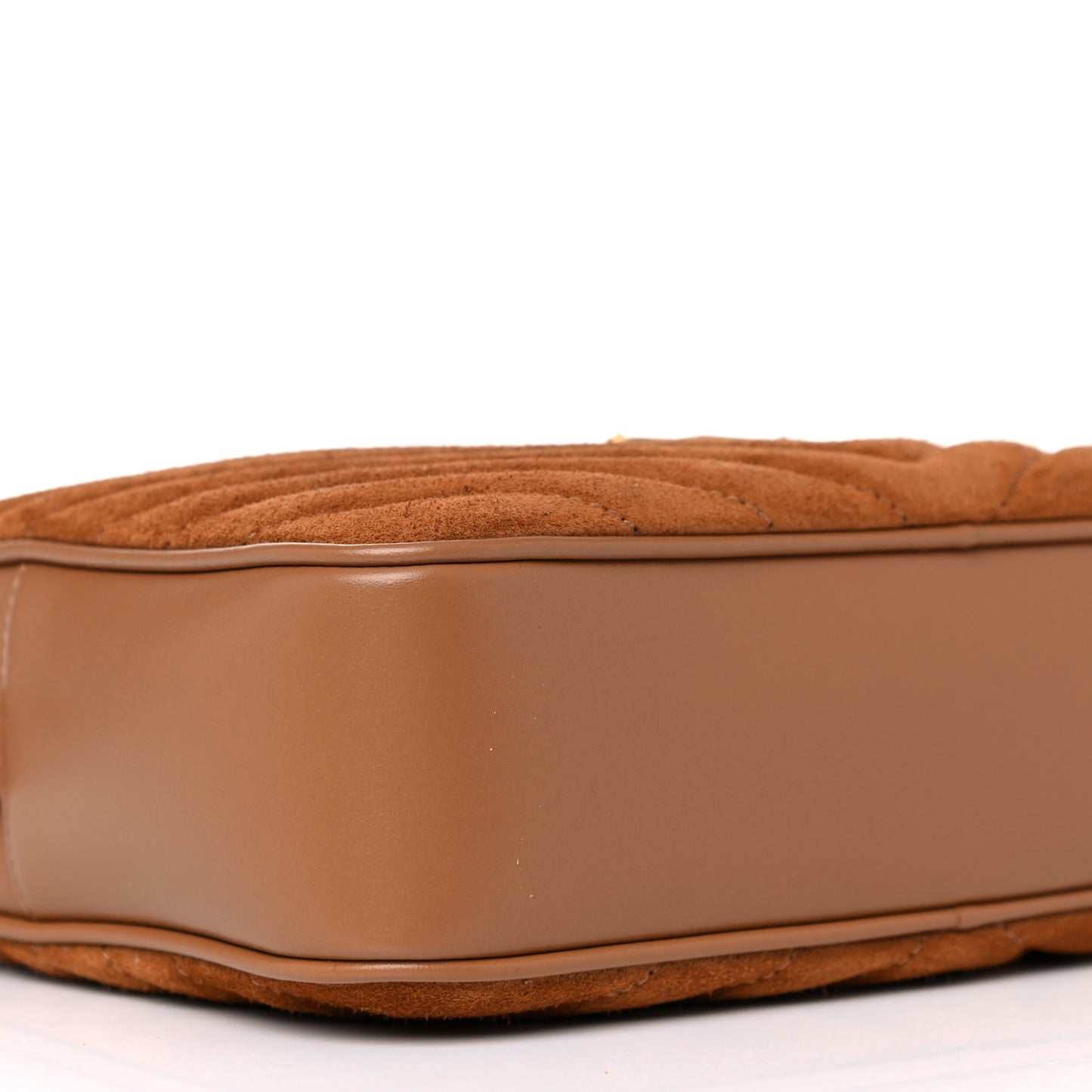Suede Matelasse Monogram Lou Camera Bag Cinnamon