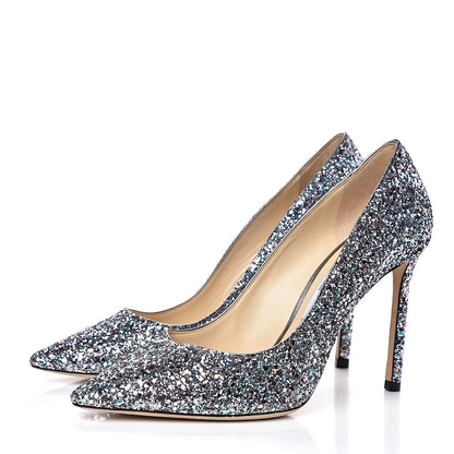 Jimmy Choo Coarse Glitter Romy 100 Pumps 38.5 Multicolor 3 of 11