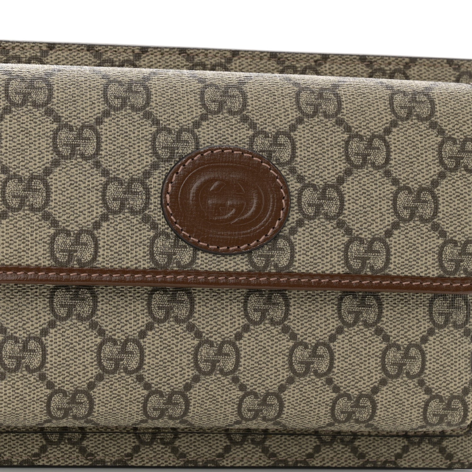 Gucci GG Supreme Monogram Canvas Interlocking G Belt Bag Beige Ebony 8 of 10