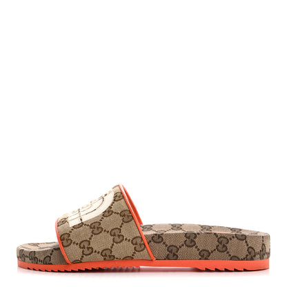 Gucci x NORTH FACE Canvas GG Monogram Womens Slide Sandals 40 Beige Mystic White Deep Orange 1 of 12