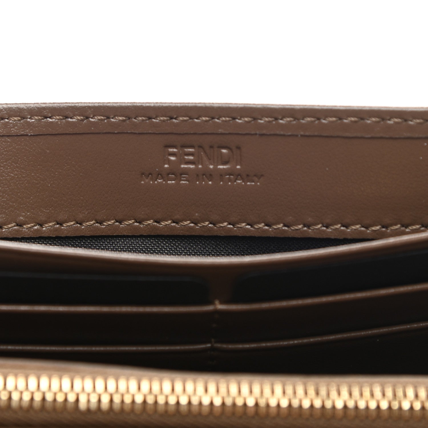 Fendi Vitello Soft F is Fendi Bi-Color FF 1974 Embossed Continental Envelope Wallet Maya Black 6 of 10