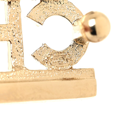 Chanel Crystal CC Logo Hair Clip Barrette Gold 3 of 4